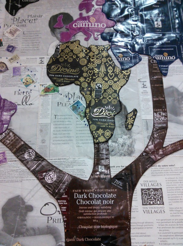 Chocolate Wrapper Wall Hanging Detail